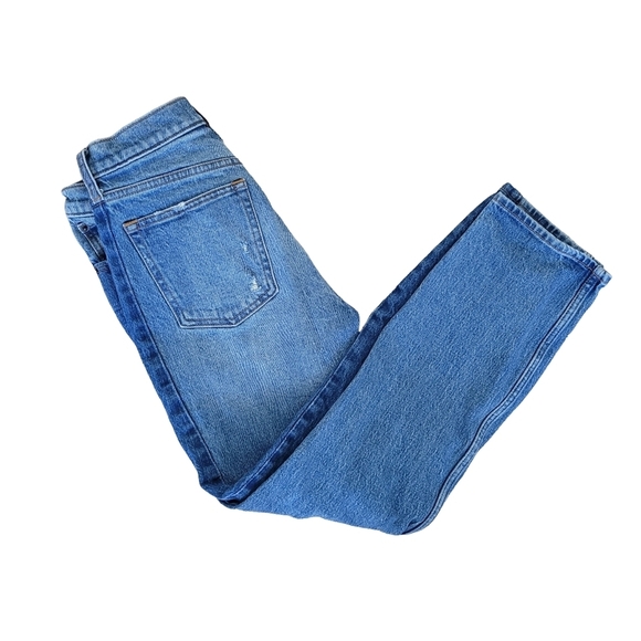Abercrombie the mom high rise  jeans contrasting sides light wash size 27 4R - Picture 8 of 14